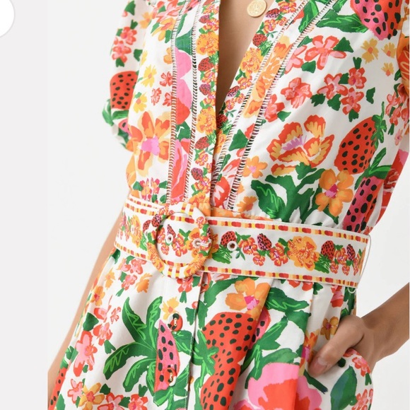 FARM Rio Floral Jumpsuit in Pink and Green - Picture 2 of 15